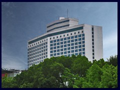 White Swan Hotel in Yuexiu district opposite Shamian Island was built in 1983 as one of the first  highrises in Guangzhou.